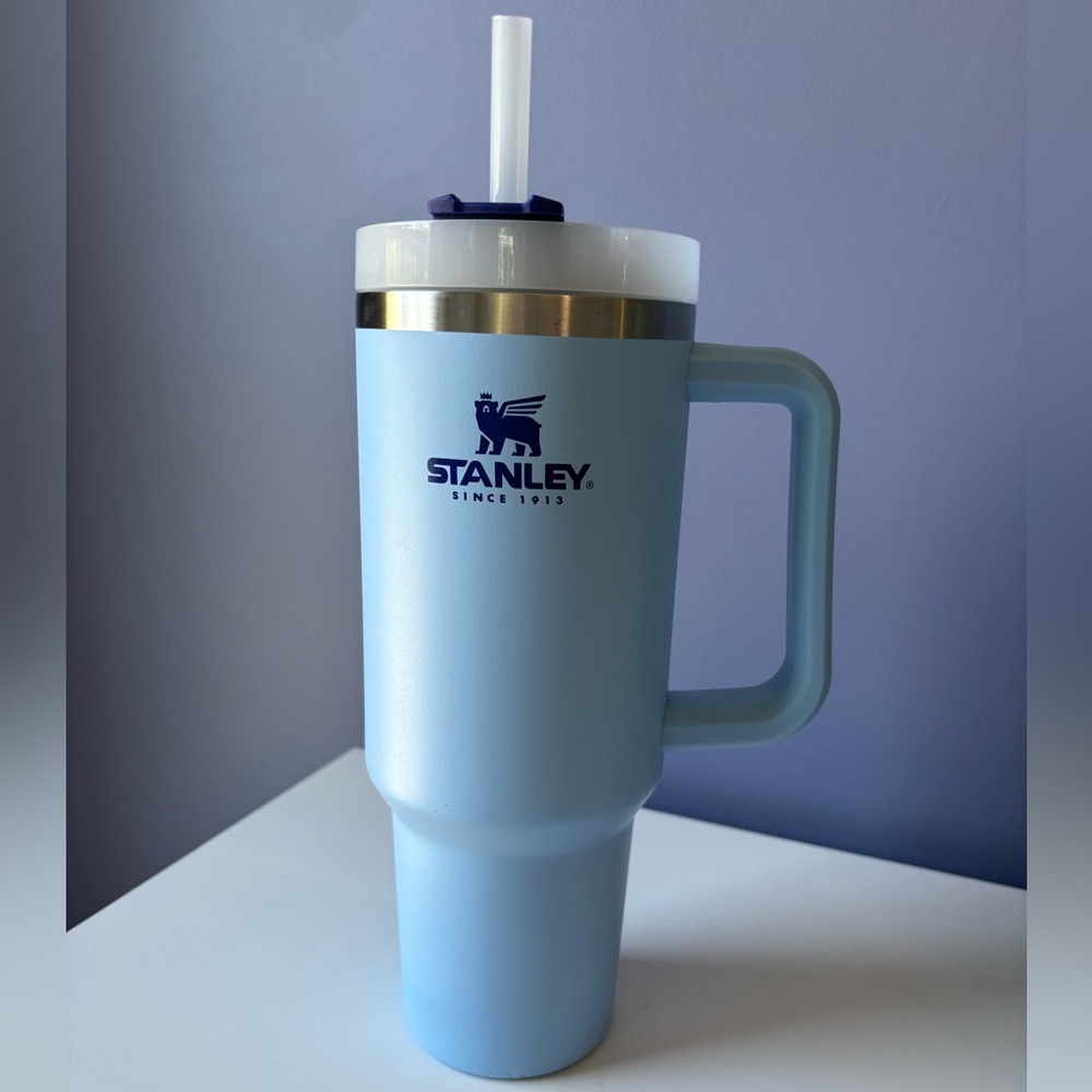 Blue 40oz Stanley tumbler
